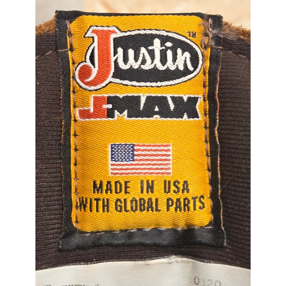 Justin J-Max Work Boots Men’s 440 Tan Gaucho, 8″ tall Made in the USA 12EE - Picture 12 of 16
